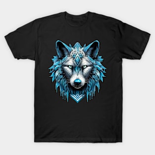 Blue Wolf Head T-Shirt